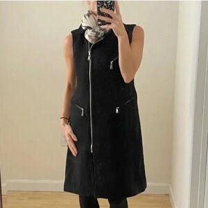 NWT 7 for all Mankind Motorcyle Long Asymmetrical Zip Vest Size X-Small